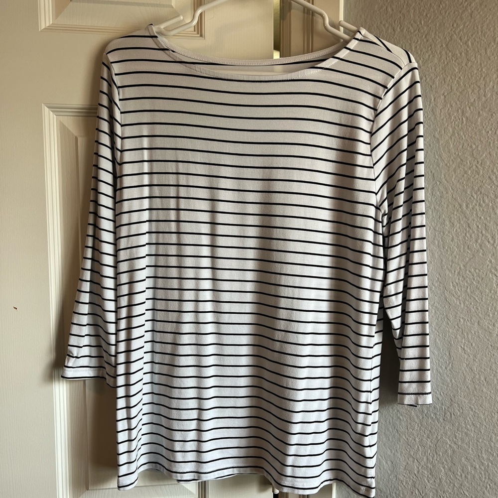 A New Day 3/4 length sleeve boatneck top size Large